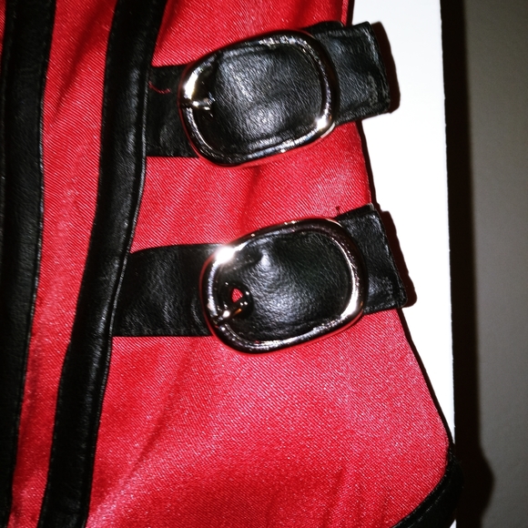 Satin & Leather Bustier - Worn once- Perfect Condition!! FINAL DROP! - Picture 3 of 8